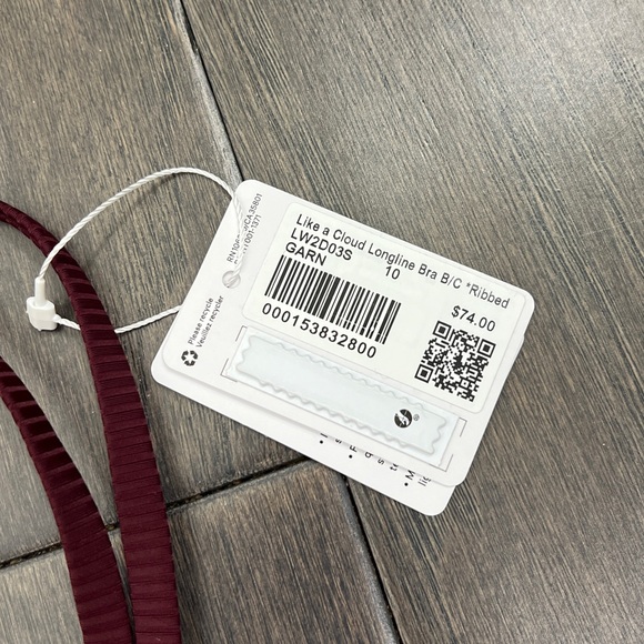Lululemon Like a Cloud Ribbed Longline Bra *Light Support, B/C Cup Garnet - Picture 7 of 10